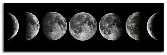Fali festmény vászonon 50x120 cm holdfázisok