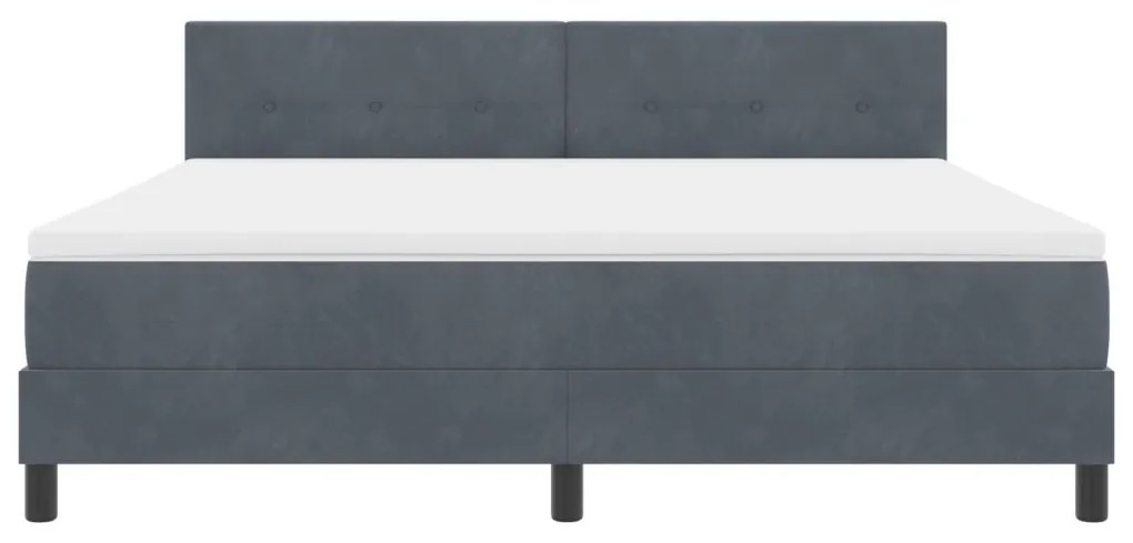 Boxspring Ágy Matraccal Sötétszürke Szuper King Bársony