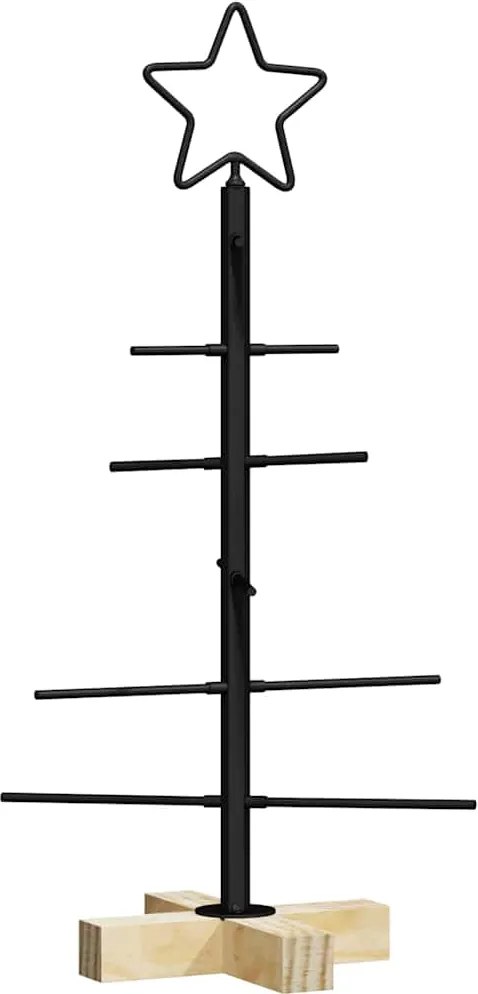 vidaXL Fém karácsonyfa állvánnyal Fekete 59,5 cm Porszórt Acél