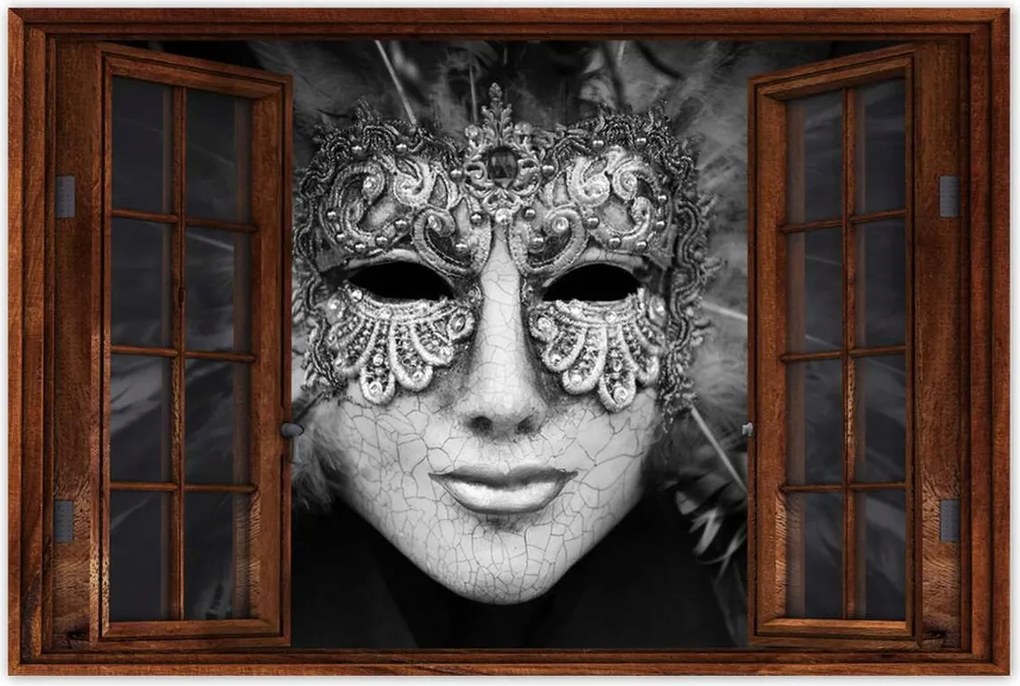 Poszterek 60x40 Velencei maszk szürke