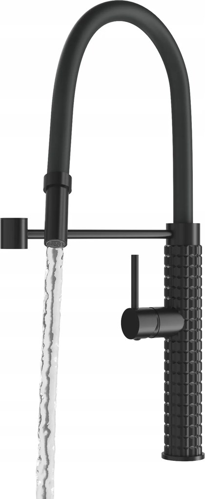 Konyhai Csaptelep Flexibilis Kifolyócsővel Fekete Mosogató Csaptelep Modern Fano