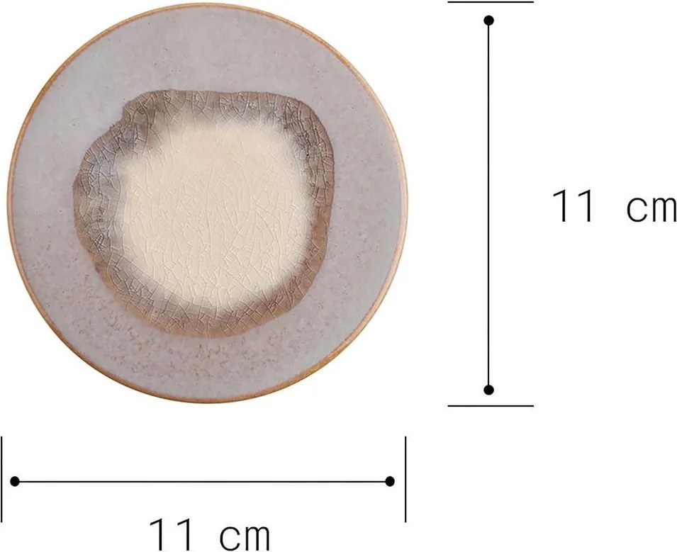 COSMOS kerámia poháralátét, világosszürke Ø 11 cm