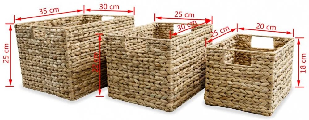 3 részes vízijácint tárolókosár szett