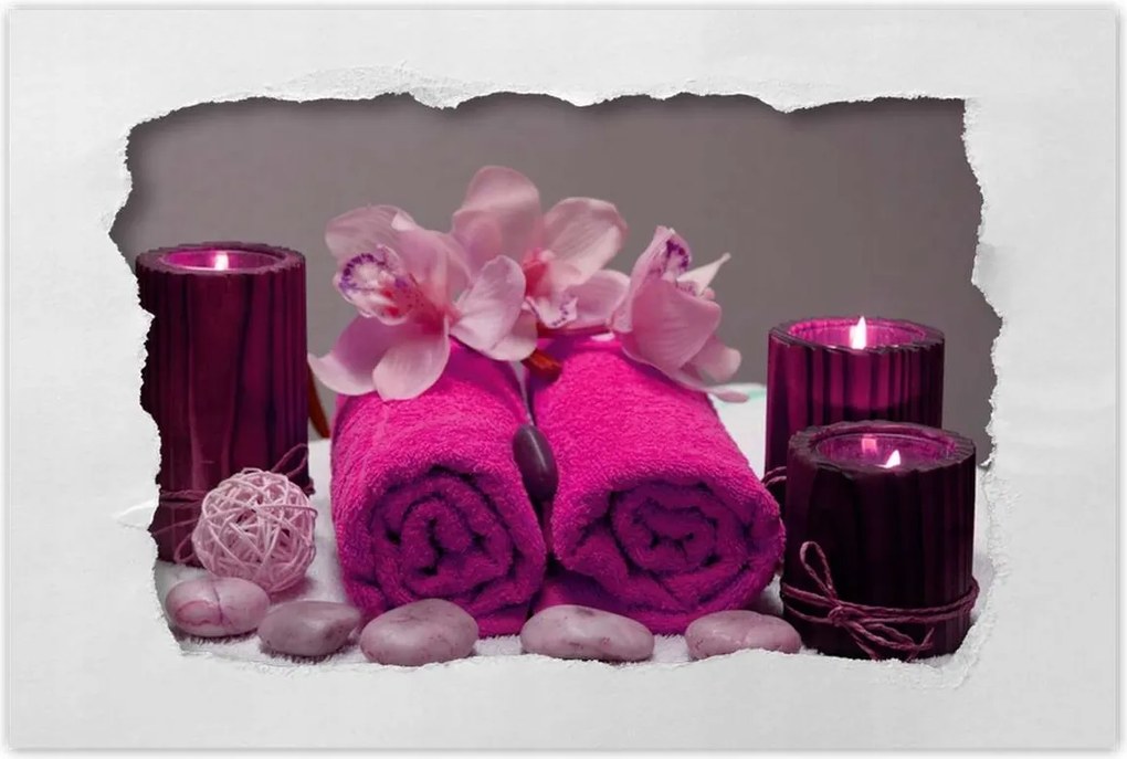 Poszterek 90x60 Lila törölköző Virág