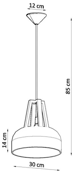 Sollux SL.0388 - Csillár zsinóron CASCO 1xE27/60W/230V átm. 30 cm