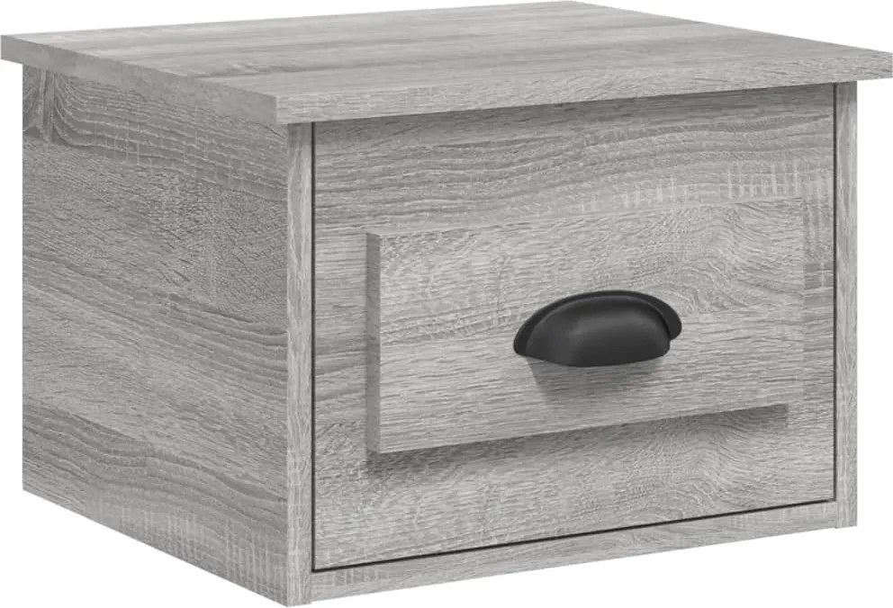 vidaXL szürke sonoma színű falra szerelhető éjjeliszekrény 41,5x36x28