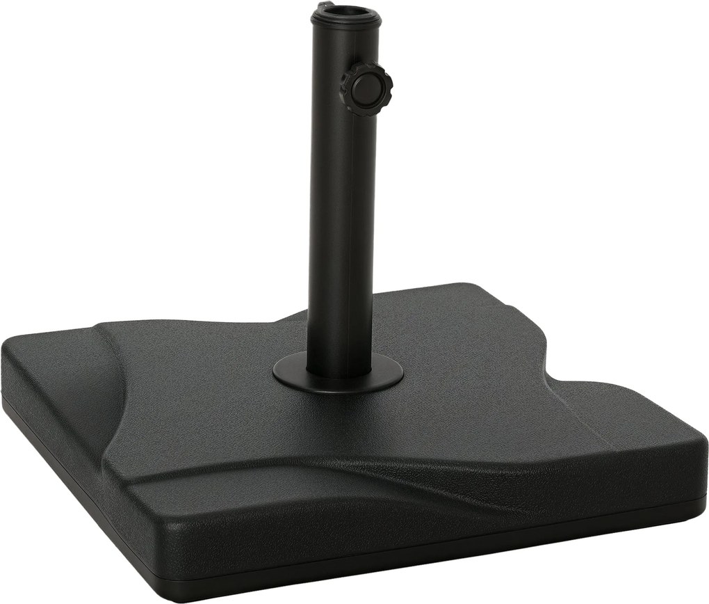 Outsunny Napernyő Állvány 20 kg-os Napernyő Állvány 32/38/48 mm-es Napernyő Talp Kert Terasz Erkély Cement 41.5 x 41.5 Fekete | Aosom