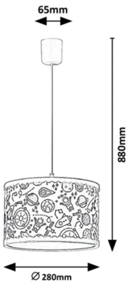 Rabalux - Gyerek csillár zsinóron 1xE27/40W/230V kék