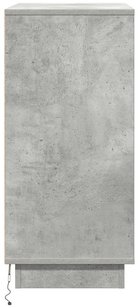 Éjjeli asztal LED világítással Beton szürke 71x34,5x75 cm Mérnöki fa