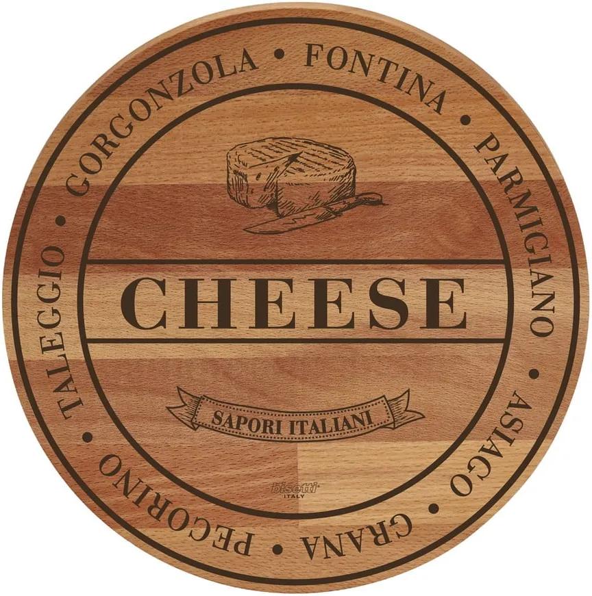 Broad Cheese bükkfa tálalódeszka/vágódeszka, ø 30 cm - Bisetti