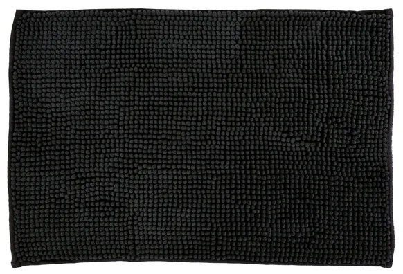 BISK Erga Basic, fürdőszobai szőnyeg 60x40 cm, 6-os modell zsenilla hengerelt, fekete, ERG-08147