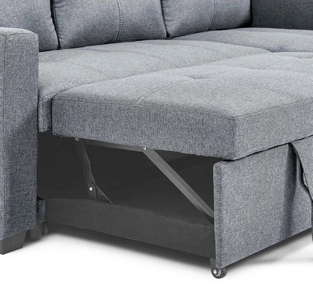 Catini PORTIVA univerzális sarokkanapé tárolóval és USB-csatlakozóval, szürke