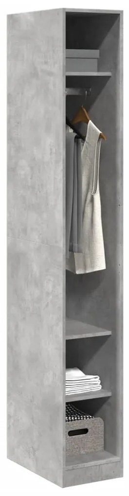 betonszürke szerelt fa ruhásszekrény 30 x 50 x 200 cm