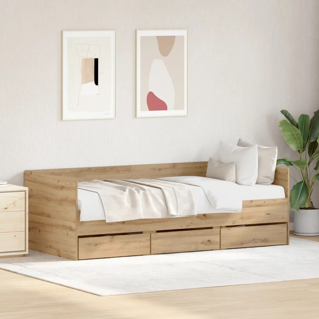 Kanapéágy Mesteri tölgy Mérnöki fa 90 x 200 cm Tartós Kanapéágy
