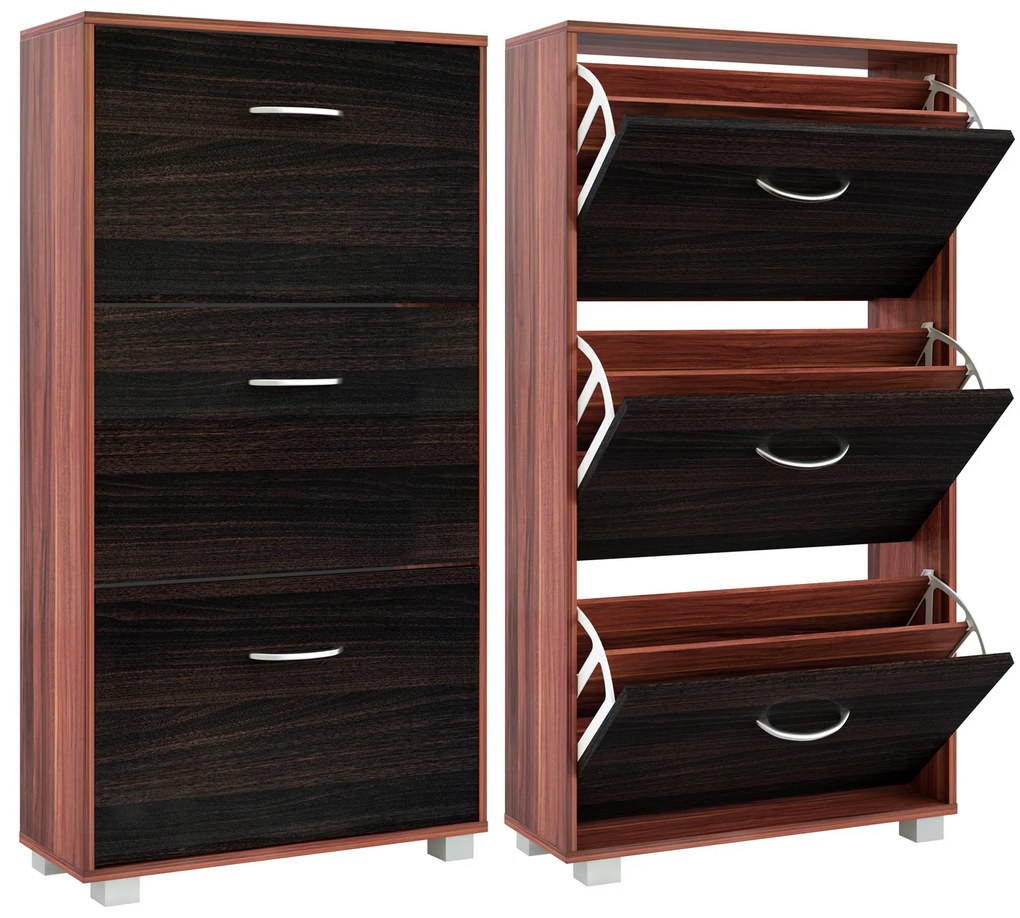 Casaria® Cipősszekrény 115x60x24 cm - barna