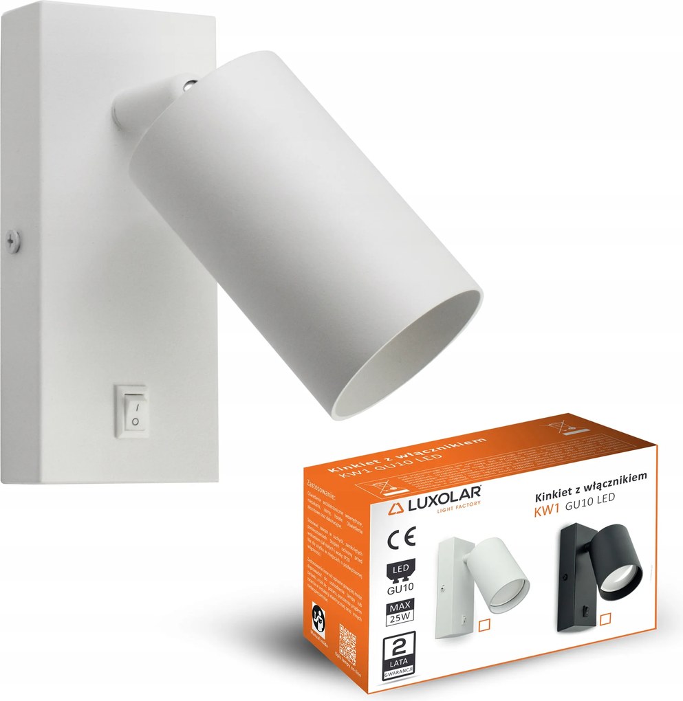 Fali lámpa kapcsolóval Fém Spot Led GU10 Fehér