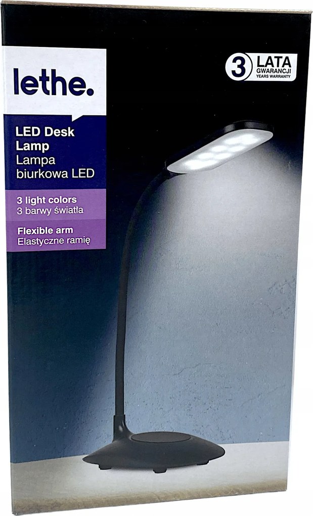 Lethe Led asztali lámpa 3 fényszín fekete