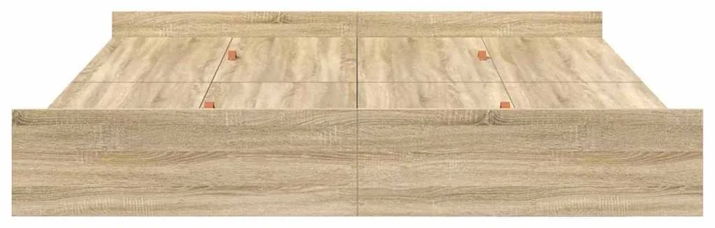 Ágykeret tárolóval fiókkal sonoma tölgy 200 x 200 cm Faanyag