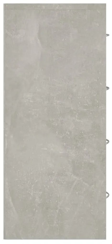 betonszürke tálalószekrény 4 fiókkal 60 x 30,5 x 71 cm