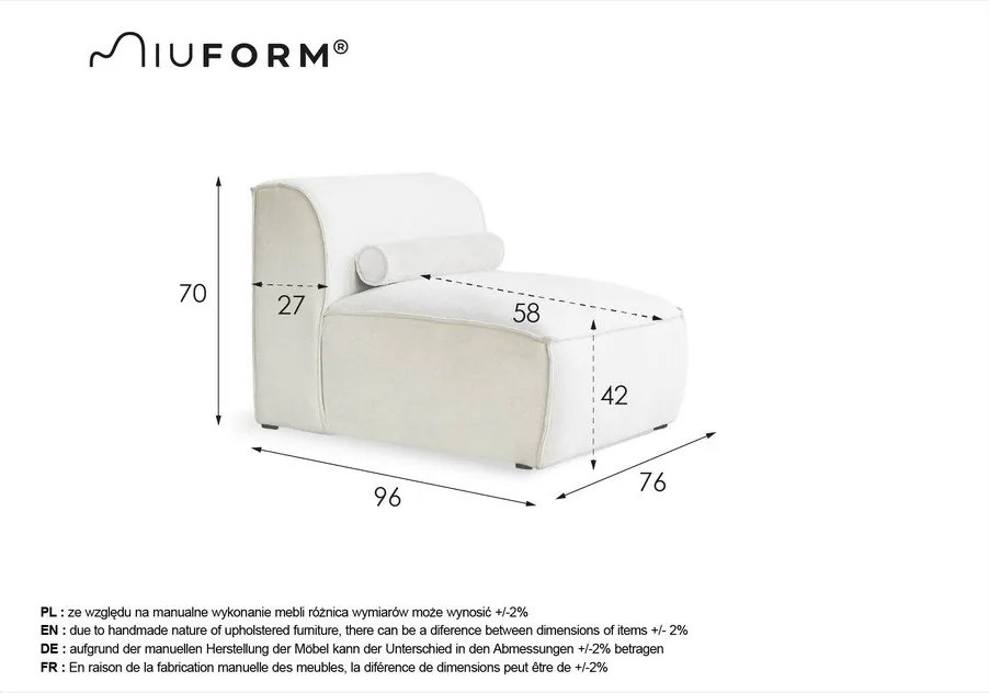 Fehér kanapé modul Flex Felix – Miuform