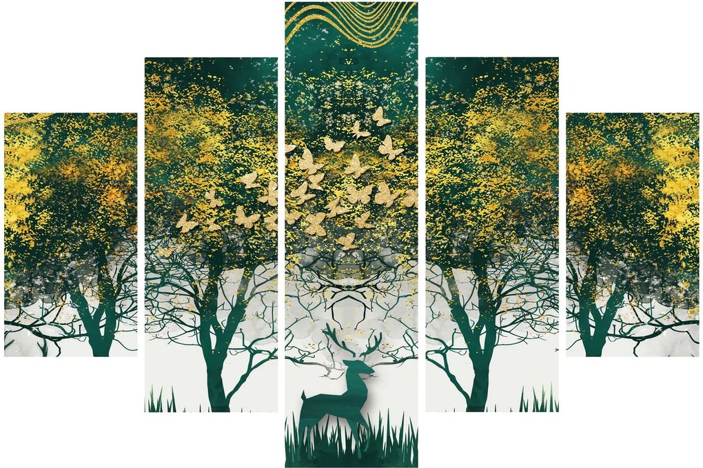 Kép - Szarvas a zöld erdőben (150x105 cm)