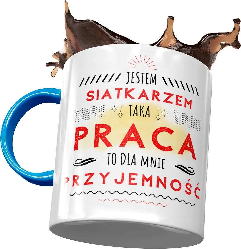 Kék Bögre Röplabdázónak Ilyen Munka Ajándék Nyomtatott Fotóval