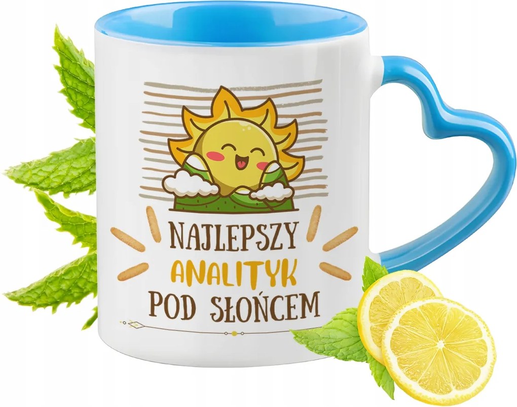 Elemzőnek Kék Bögre Szív Alakú Füllel Ajándék