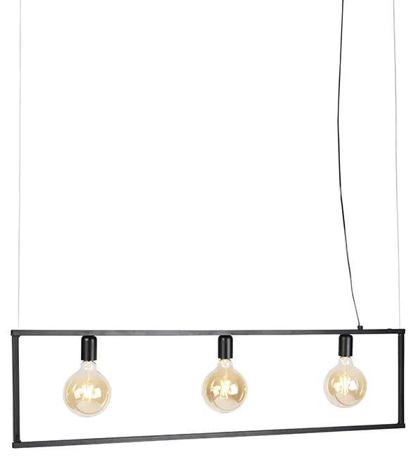 Modern függesztett lámpa fekete 3-lámpa - egyszerű ketrec