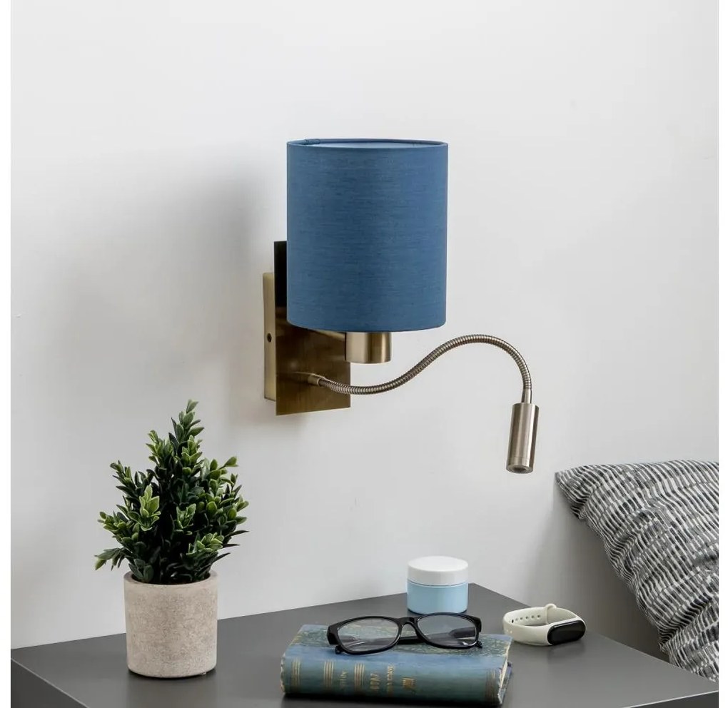 Brilagi - LED Fali lámpa NUBILA 1xE27/25W/230V+ LED/3W réz/sötét kék