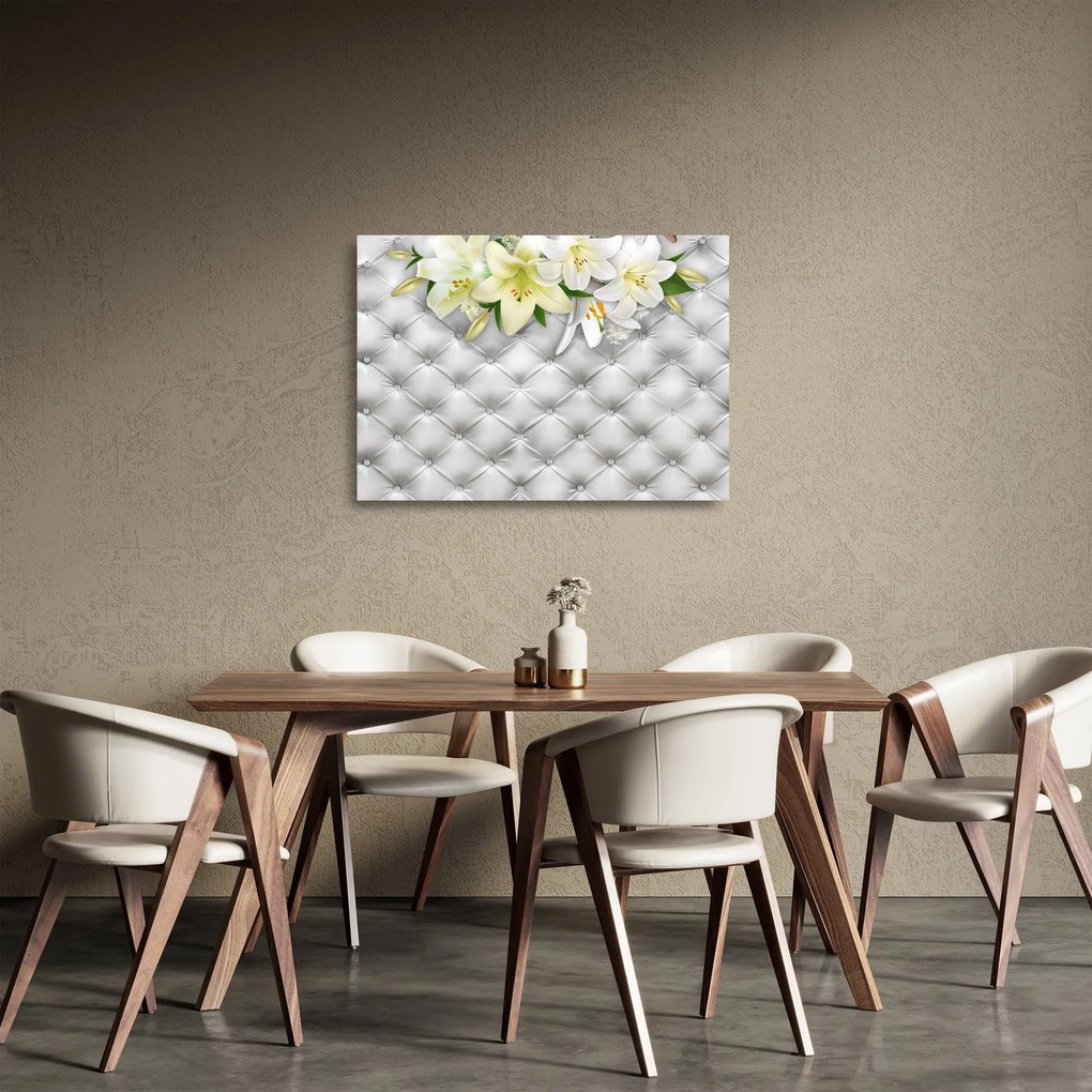 Liliom virágok képe (üvegen) (70x50 cm)