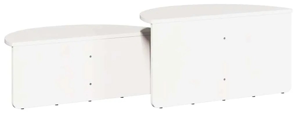 Dohányzóasztal 2 pcs Fehér 79 x 39.5 x 40 cm Tömör fenyőfa