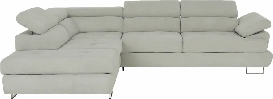 Ülőgarnitúra, világos szürke, szövet, balos, BUTON P