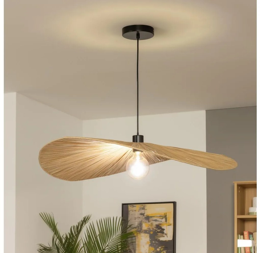 Brilagi - LED csillár zsinóron CERIA BOHO 1xE27/40W/230V, átm. 80 cm, rafia