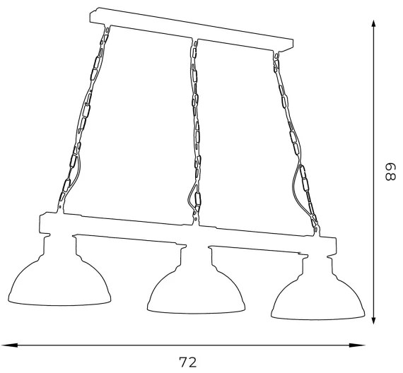 Csillár láncon HAKON 3xE27/60W/230V világos