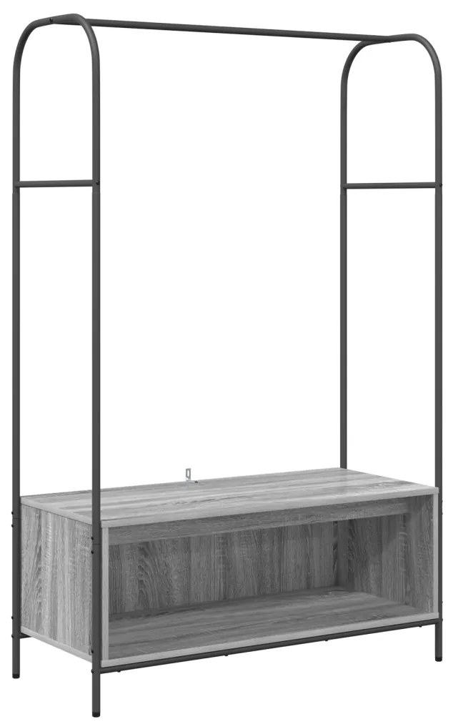 Ruhatartó polcokkal Szürke Sonoma 100x44x160 cm