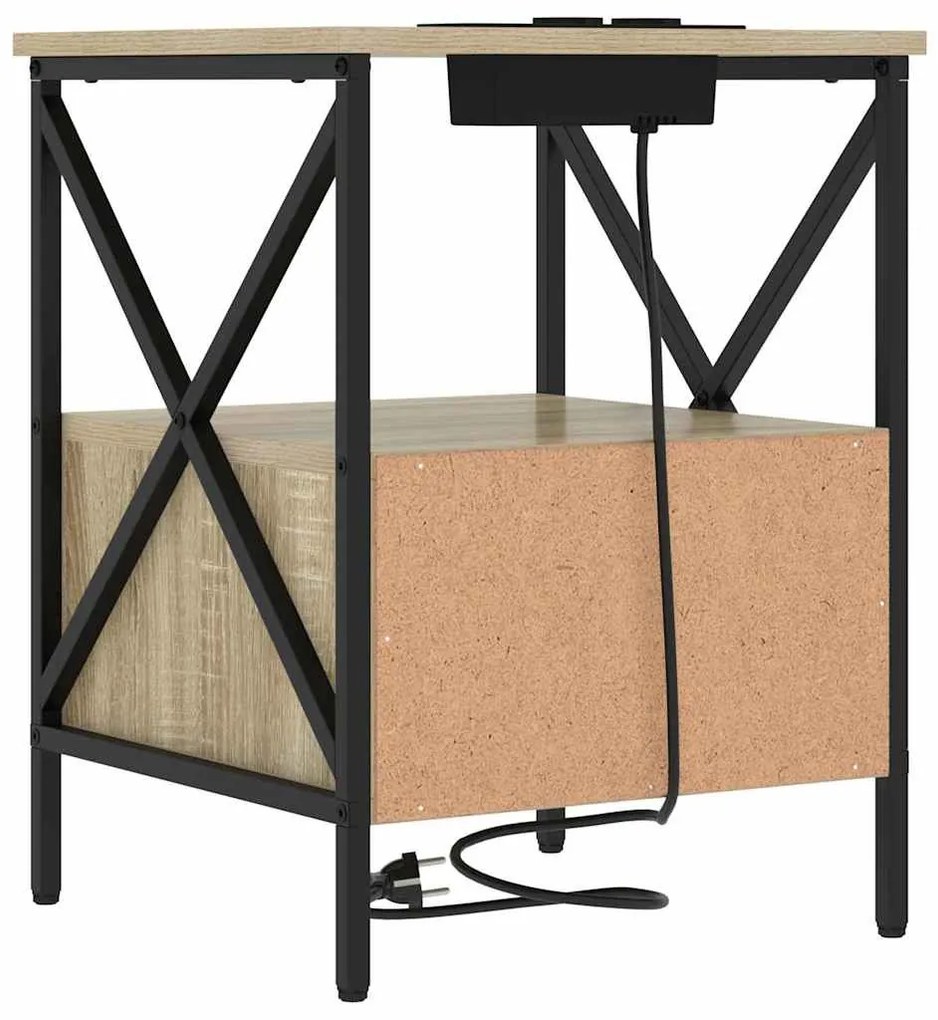 vidaXL Éjjeliszekrény 2 pcs Sonoma tölgy 41,5 x 40,5 x 55 cm Faanyag