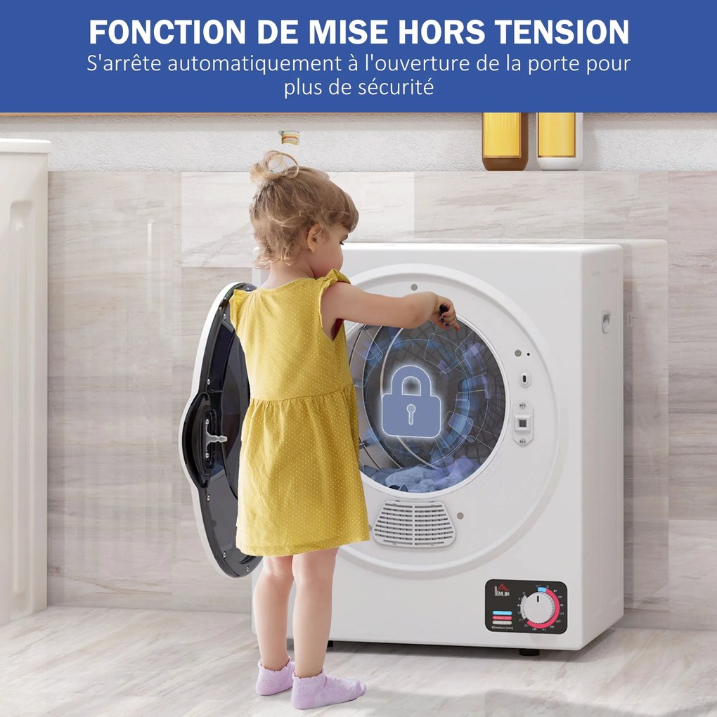 HOMCOM Hordozható Elektromos Ruhaszárító 850W, 33L Kapacitás 4 Működési Móddal, Rozsdamentes Acél, Méret: 49L x 40,5W x 60H cm | Aosom