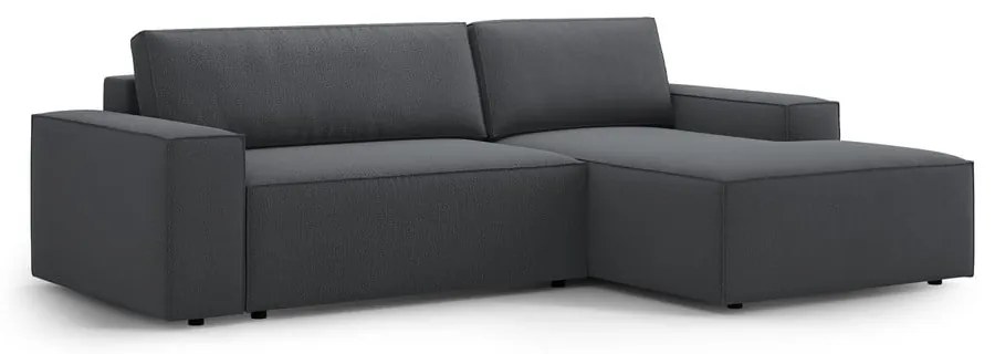 Sötétszürke kinyitható sarokkanapé (jobb oldali) Jodie – Micadoni Home