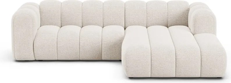 Krémszínű zsenília sarokkanapé (jobb oldali-heverő résszel) Lupine – Micadoni