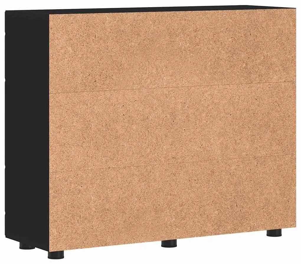 Széf polcokkal tárolóval Fekete 55.5 x 29 x 100 cm Faanyag