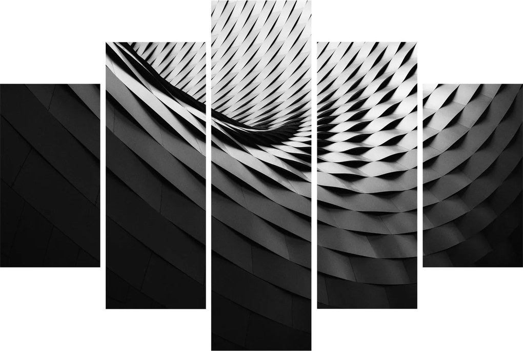 Absztrakt kép - fekete-fehér spirál (150x105 cm)