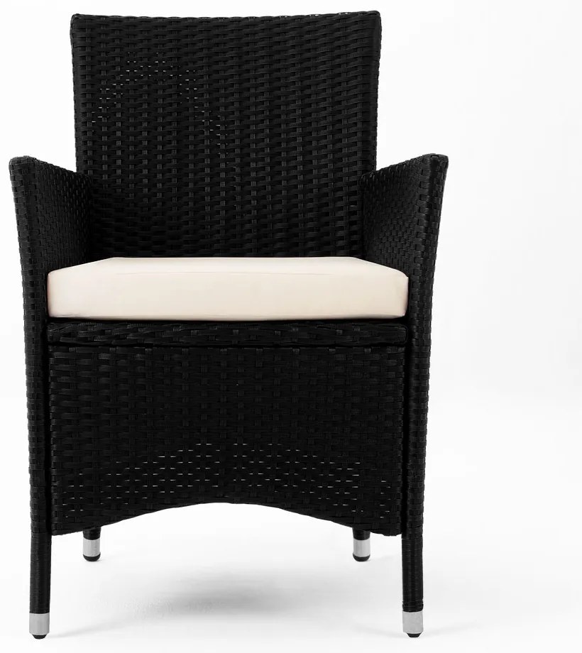 Casaria® Kerti rattan szett Berlin 1+8 - fekete