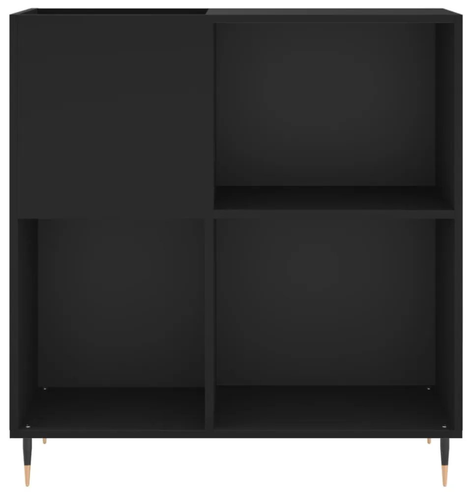 fekete szerelt fa hanglemezszekrény 84,5 x 38 x 89 cm