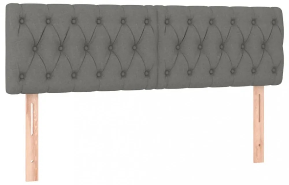 sötétszürke szövet LED-es fejtámla 160x7x78/88 cm
