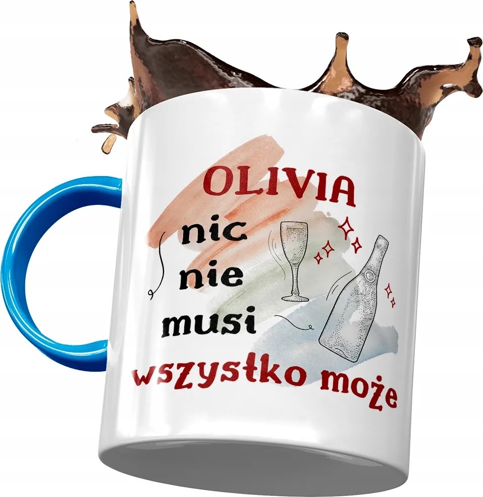 Kék Bögre Olivia Barátnő Feleség Ajándék Nyomtatott Fotóval