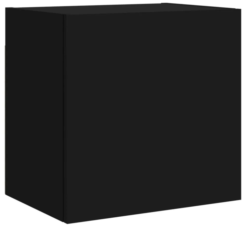 2 db fekete szerelt fa fali TV-szekrény 40,5 x 30 x 40 cm