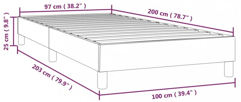 krémszínű szövet ágykeret matrac nélkül 100x200 cm