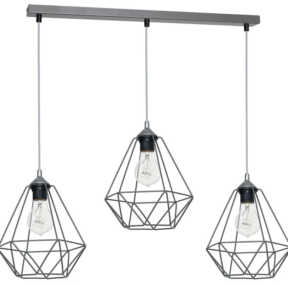MILAGRO MLP7217 BASKET Többágú Függesztett Lámpa Szürke E27 IP20