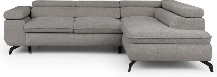 Világosszürke zsenília sarokkanapé (jobb oldali-L alakú) Marbeya – Ropez