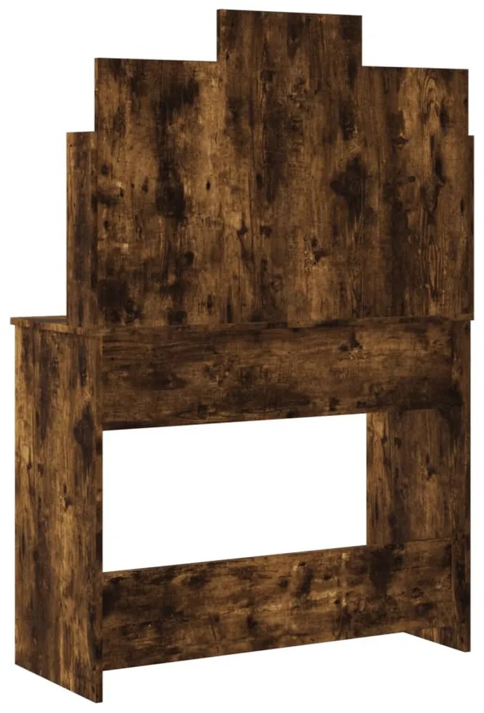 füstös tölgy színű fésülködőasztal LED-lámpákkal 96x40x142 cm